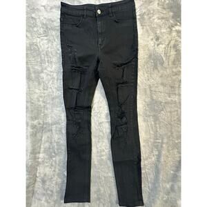 H&M Divided Black Distressed Skinny Jeans Women’s Size 8 slim / 6 junior 9